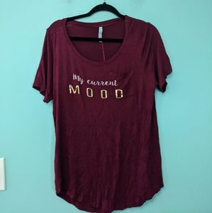 Rebel Sky Red Graphic Mood Tee Large